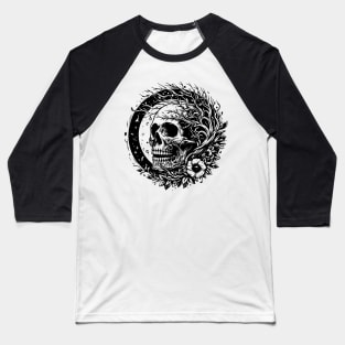 skull with tree branches design Baseball T-Shirt